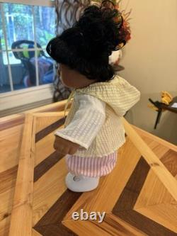 Vintage Black My Child Doll with Curly Hair Original Outfit and Accessories EC