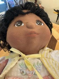 Vintage Black My Child Doll with Curly Hair Original Outfit and Accessories EC