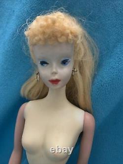 Vintage Blond Ponytail 3/4 OSS, Loop Earrings, OT Mules, TM Body. Discoloration