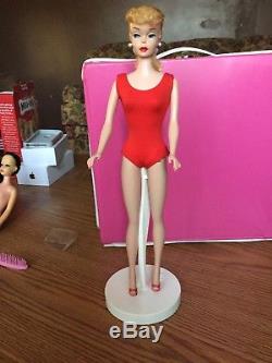 Vintage Blond Ponytail #5 Barbie With Swimsuit Ot Shoes