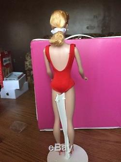 Vintage Blond Ponytail #5 Barbie With Swimsuit Ot Shoes