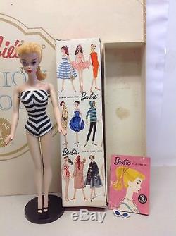 Vintage Blonde #3 Barbie Doll withStand Box Booklet