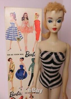 Vintage Blonde #3 Ponytail Barbie Sunglasses Earrings Shoes Box Stand