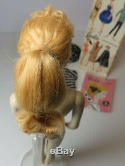 Vintage Blonde #3 Ponytail Barbie Sunglasses Earrings Shoes Box Stand