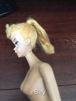 Vintage Blonde #3 Ponytail Barbie With Brown Eyeliner STUNNING