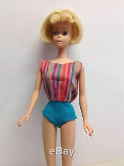 Vintage Blonde American Girl Barbie Doll with Orig. Swimsuit