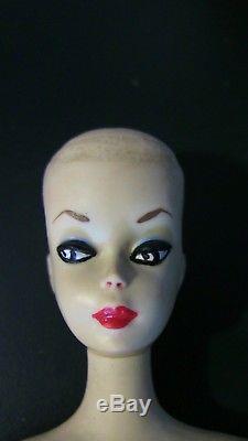 Vintage Blonde PONYTAIL #1 Barbie with no Hair (Holes in feet rare box marking)