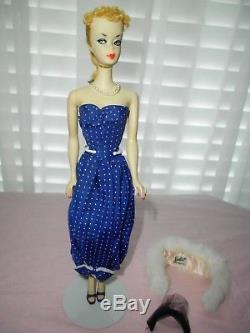 Vintage Blonde Ponytail #1 Barbie 1959 wearing Gay Parisienne