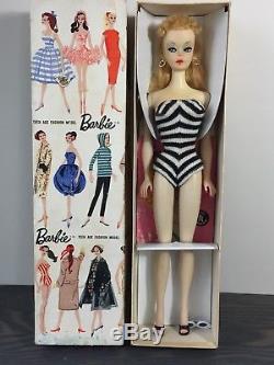 Vintage Blonde Ponytail Barbie #1 With Box And Accessories