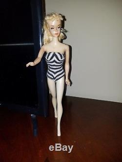 Vintage Blonde Ponytail Barbie Doll 1960 #3 trans #4