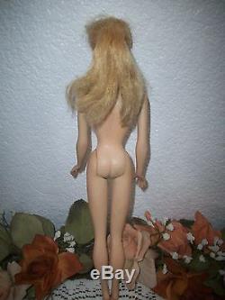 Vintage Blonde Ponytail Barbie Doll and With blue shadew