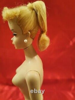 Vintage Boxed #3 Blonde Ponytail Barbie With Rare Pink Eyeliner