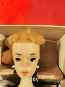 Vintage Boxed #3 Blonde Ponytail Barbie With Rare Pink Eyeliner
