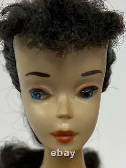 Vintage Brunette #3 Ponytail Barbie With Pedestal Stand