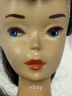 Vintage Brunette #3 Ponytail Barbie With Pedestal Stand