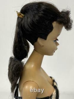 Vintage Brunette #3 Ponytail Barbie With Pedestal Stand