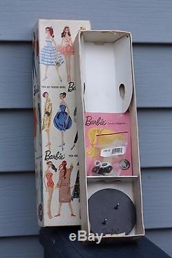 Vintage Brunette Ponytail Barbie #1 with box and accessories