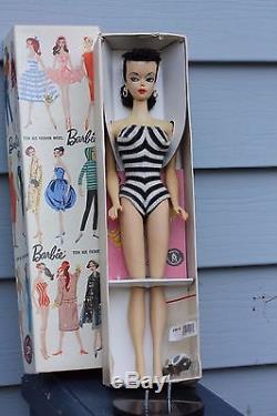 Vintage Brunette Ponytail Barbie #1 with box and accessories