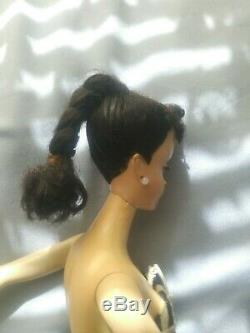 Vintage Brunette Ponytail Barbie Doll # 3 Braided Hair Brown Eyeliner Gorgeous