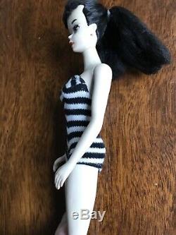 Vintage Brunette Ponytail Barbie Doll # 3 / Mattel