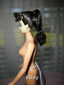 Vintage Brunette Ponytail Doll #3 with Nipples Original (Near-Mint) NM Doll only