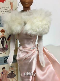 Vintage Brunette Updo Swirl Ponytail Barbie In Dressed Doll Box