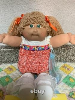 Vintage Cabbage Patch Kid Girl Second Edition Wheat Poodle Hair Green Eyes HM#2