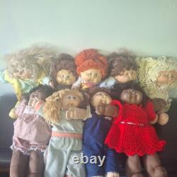Vintage Cabbage Patch Kids Doll Lot Of 9 With Clothing African American Blonde