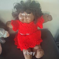Vintage Cabbage Patch Kids Doll Lot Of 9 With Clothing African American Blonde