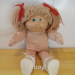 Vintage Coleco Cabbage Patch Kids Blonde Hair Green Eye 1985 Head Mold 3 WithShoes
