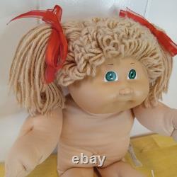 Vintage Coleco Cabbage Patch Kids Blonde Hair Green Eye 1985 Head Mold 3 WithShoes