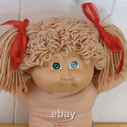 Vintage Coleco Cabbage Patch Kids Blonde Hair Green Eye 1985 Head Mold 3 WithShoes