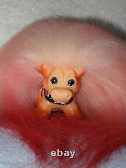 Vintage DAM D. A. M. OOAK 1960's Spring Floral Bouquet Small Cow Troll Doll