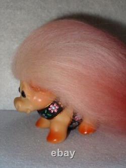 Vintage DAM D. A. M. OOAK 1960's Spring Floral Bouquet Small Cow Troll Doll