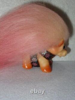 Vintage DAM D. A. M. OOAK 1960's Spring Floral Bouquet Small Cow Troll Doll