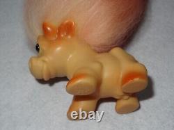 Vintage DAM D. A. M. OOAK 1960's Spring Floral Bouquet Small Cow Troll Doll