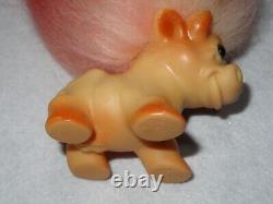 Vintage DAM D. A. M. OOAK 1960's Spring Floral Bouquet Small Cow Troll Doll
