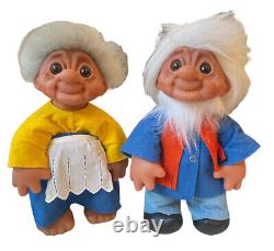 Vintage Dam Troll Grandpa & Grandma Dolls