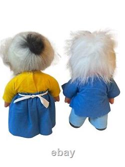Vintage Dam Troll Grandpa & Grandma Dolls