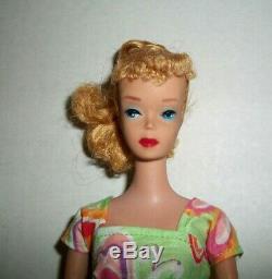 Vintage Early 1960s Blonde Poodle Bangs Ponytail Barbie Only Body Doll Dressed