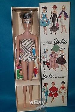 Vintage European Barbie Brunette Swirl Ponytail MIB