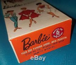 Vintage European Barbie Brunette Swirl Ponytail MIB