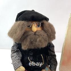 Vintage German Artist Doll Bearded Painter Figurine Handmade Cloth Sculpture