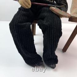 Vintage German Artist Doll Bearded Painter Figurine Handmade Cloth Sculpture
