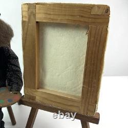 Vintage German Artist Doll Bearded Painter Figurine Handmade Cloth Sculpture