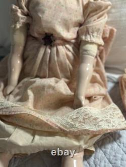 Vintage Handmade Porcelain Doll 24 Inch