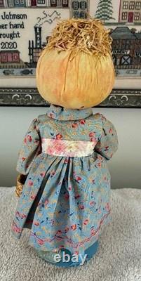 Vintage Italian Anthropomorphic Onion Head Fabric Girl Doll 10
