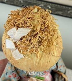 Vintage Italian Anthropomorphic Onion Head Fabric Girl Doll 10