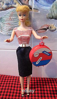 Vintage Japan #4 Ponytail Barbie Dollcurly Poodle Bangs5 Pc Roman Holiday#968