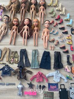 Vintage MGA Bratz Doll Lot (9 Dolls) 2001 With Clothes And Accessories 1st Ed